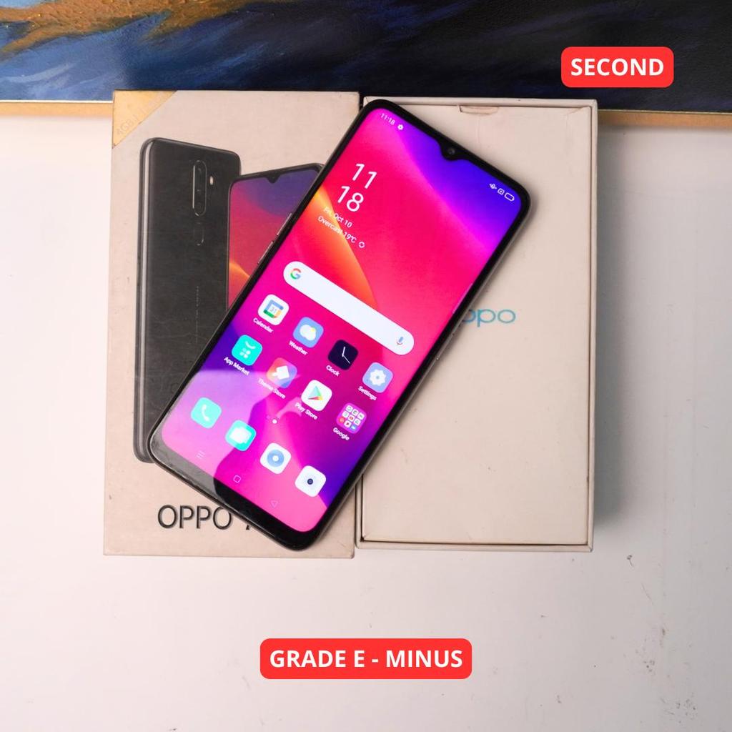 OPPO A5 2020 3/64 GRADE E - MINUS HP SECOND ORIGINAL SINAR MUTIARA CELL