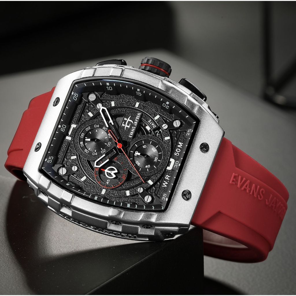 JAM TANGAN EVANS JAYDEN 9554-1 RUBBER TERBARU COD WATER