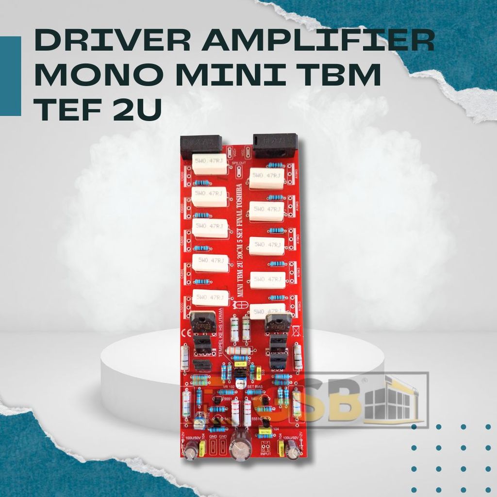 Driver Power Amplifier Mono Mini TBM TEF 2U PCB 20x8cm Trimpot Bias VR102