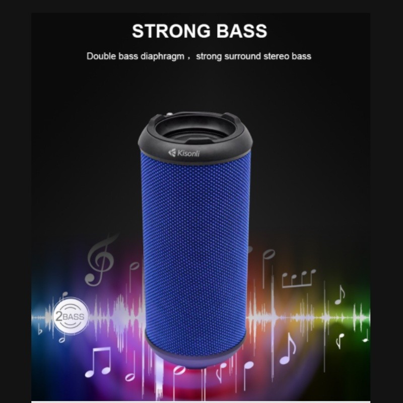 Speaker Bluetooth Q5S Kisonli  Dual Bass Support FM Radio, TF, AUX Portable - HB