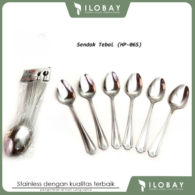 sendok makan hotel stainless tebal / sendok makan super tebal / sendok makan hotel (6pcs) [ ILOBAY ]