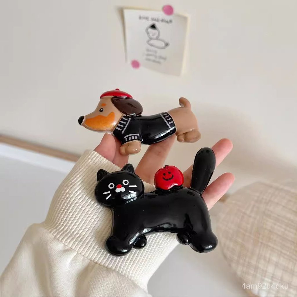 Creative Niche Magnetic Fridge Magnets3d 3D Commemorative Decoration Cute Girl ins Cartoon Kitten Pu