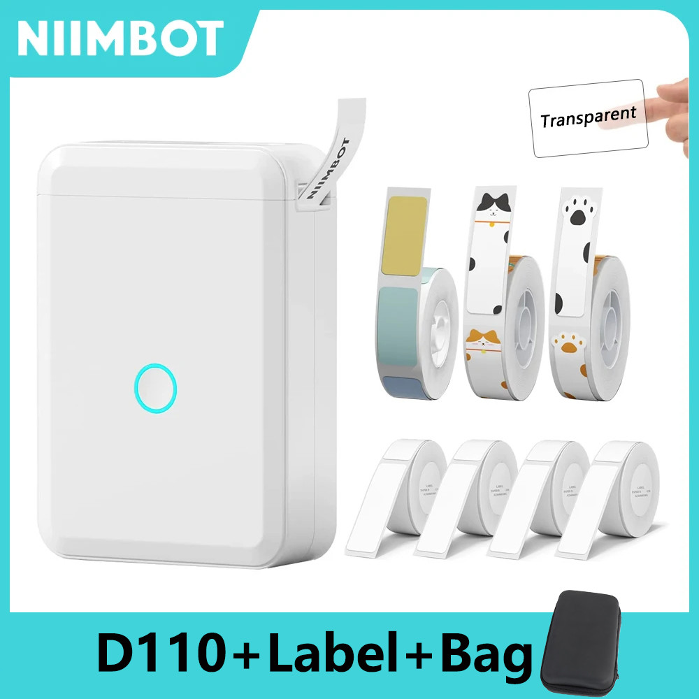 Niimbot D110 Portable Mini Printer Thermal Adhesive Sticker Label Printer Inkless Pocket Label Maker
