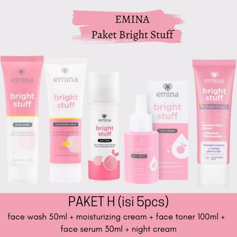 Emina Bright Stuff Paket Lengkap Murah | Emina Paket Lengkap Skincare Remaja