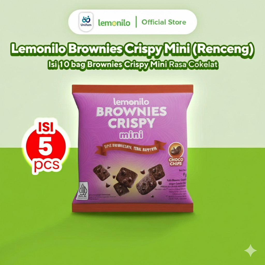 Lemonilo Brownies mini crispy renceng isi 5 x 9gr kripik brownis amanda fudgy instant savira panggan
