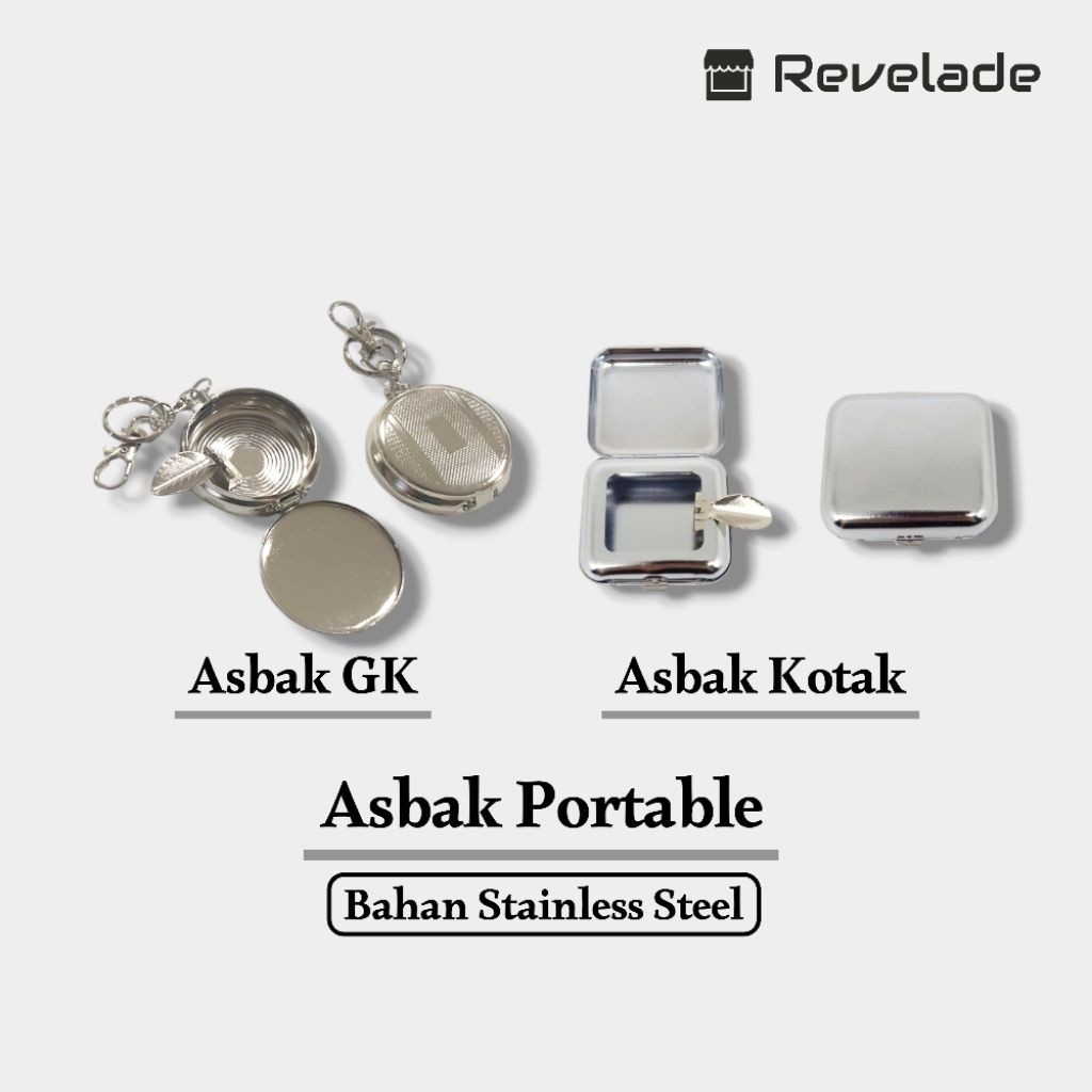 Asbak Mini Gantungan Kunci Lipat Stainless Portable – Anti Abu Berserakan