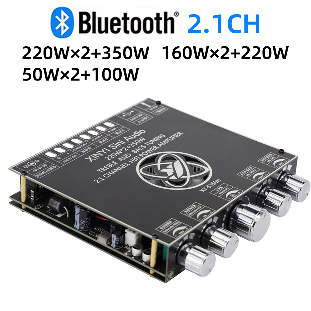 2*220W+350W TPA3251 TDA7498E Bluetooth Power Amplifier Board 2.1 Class D USB Sound Card Subwoofer Th
