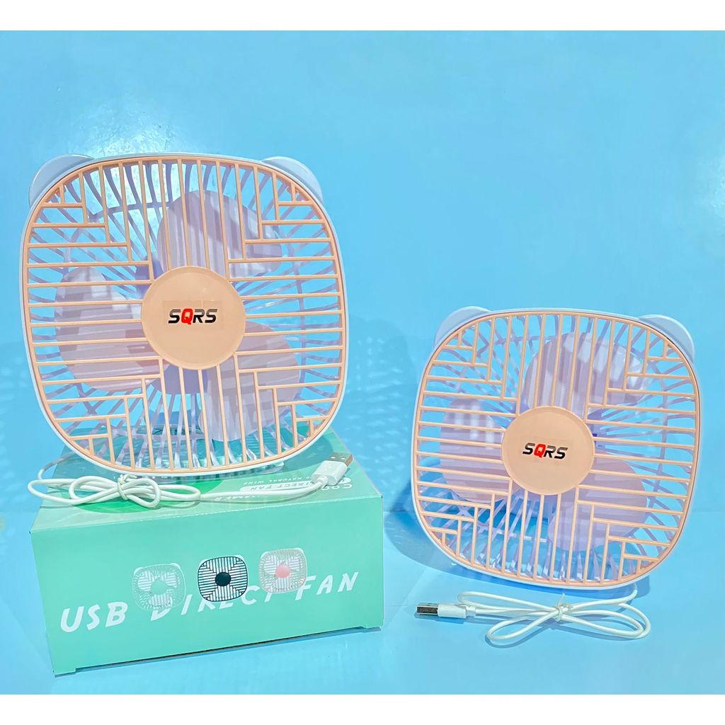 (ATH) Kipas Angin PERSEGI Dengan Lampu LED Kipas Angin Lipat USB Kipas Duduk Multifungsi SQRS