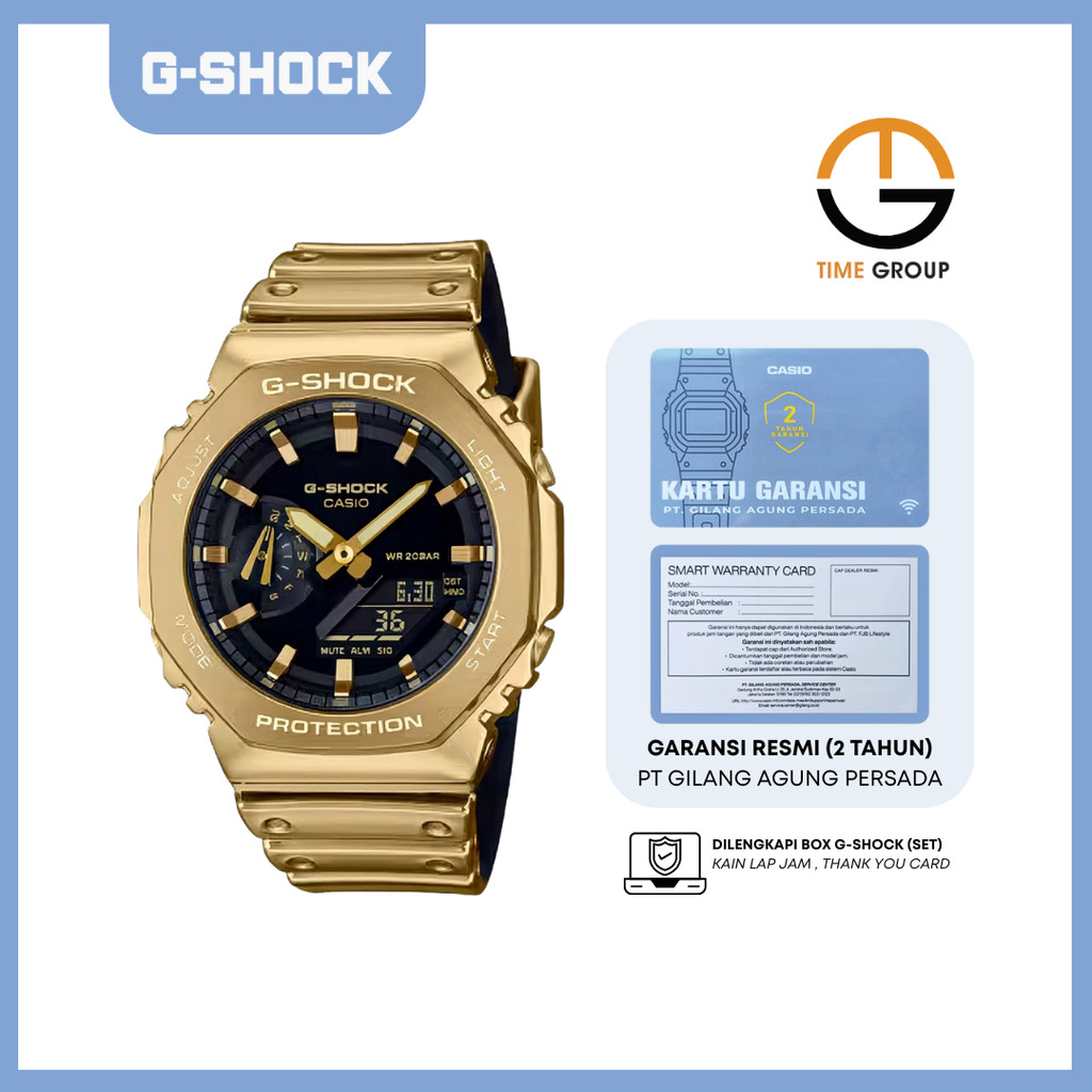 JAM TANGAN PRIA G-SHOCK G-STEEL GM-2100YMG-9A GM2100YMG-9ADR ANALOG DIGITAL GOLD ORIGINAL