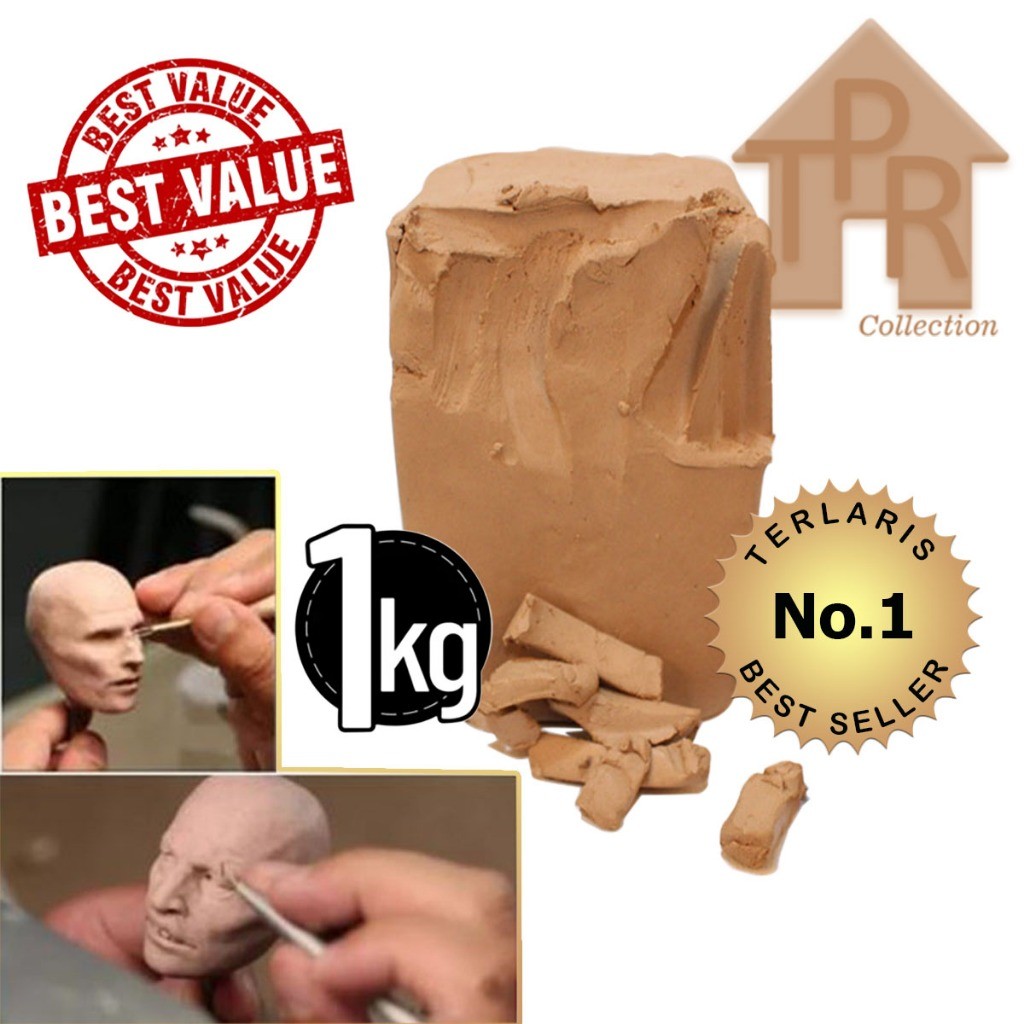 Tanah liat untuk modeling / sculpting - stoneware G1000, 1kg. rebon