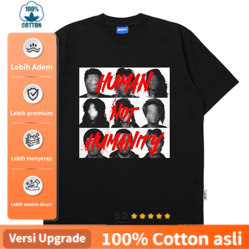 kualitas tinggi Klub Pemberontak - Kaos Manusia Bukan Kemanusiaan Hitam