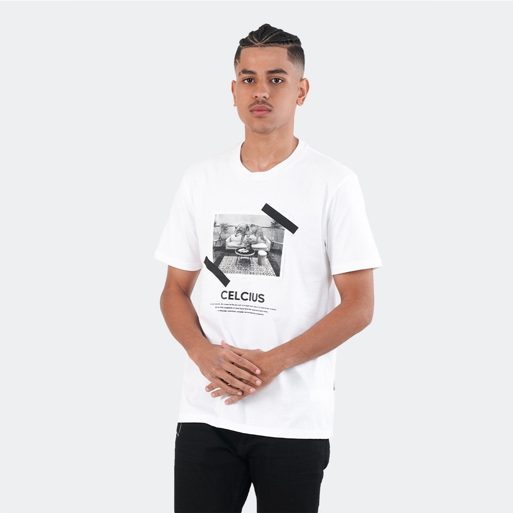 NEW Kaos Pria COD CELCIUS Kaos Print HD LIN000125C Putih Men