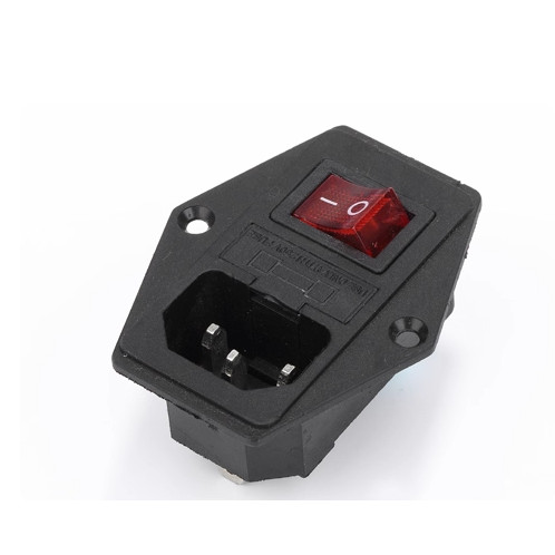 Soket kabel daya tiga cabang, soket tiga cabang AC 3pin'  Soket AC Power - AC IN  Tipe terintegrasi 