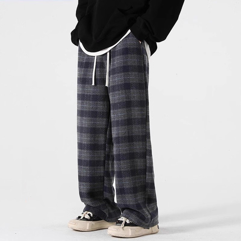 KeyBoy celana baggy panjang pria wide leg kolut dewasa cowok casual pants korean style