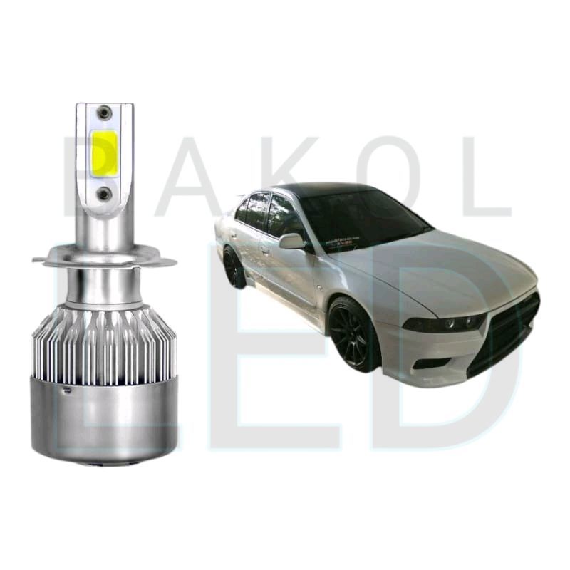 2pcs Lampu Utama Dekat LED H7 COB Mobil Mitsubishi Galant Hiu BL