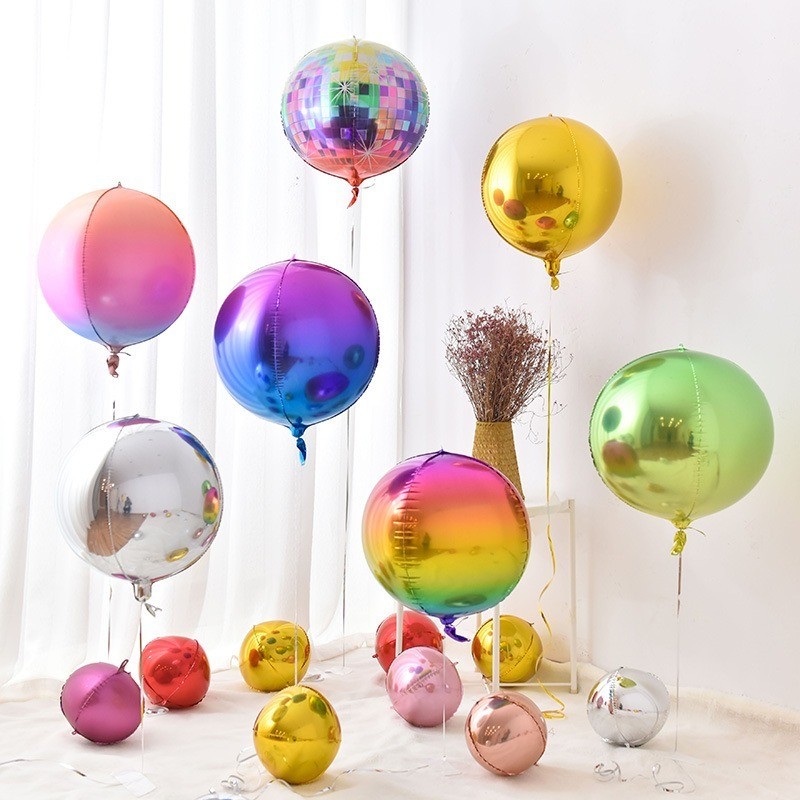 Balon Foil 4D Orbz 22 Inch Warna Cerah / Balon Foil Orbz Warna Glossy Kekinian, Wajib untuk Dekorasi