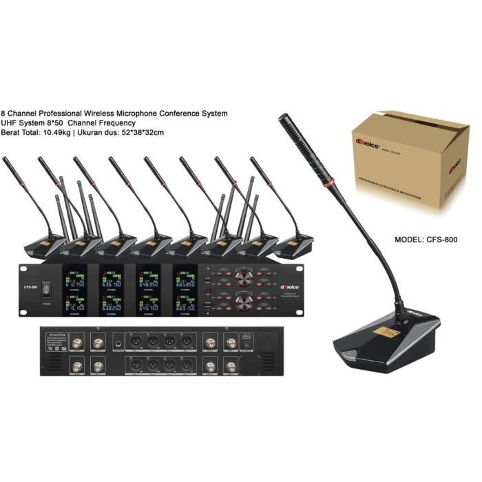 Mic Wireless dBvoice CFS800 Podium Original 8Mic Meja Uhf dB Voice Mikrofon Cfs 800