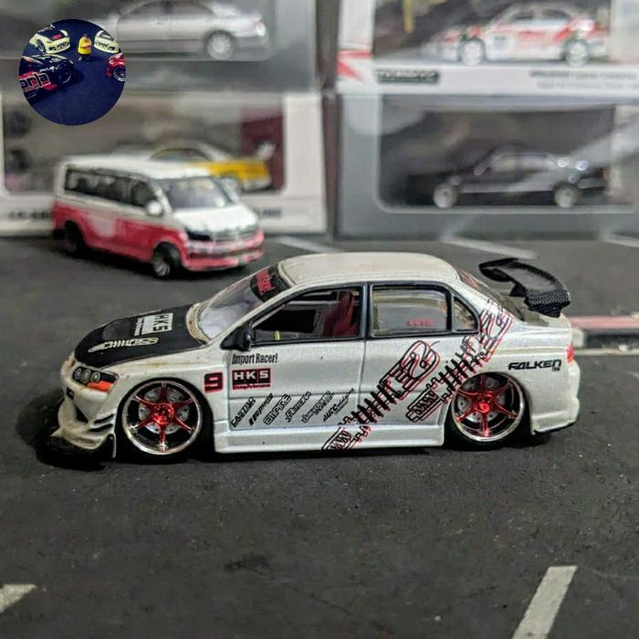 Diecast JadaToys Jada Toys Mitsubishi Lancer Evolution VIII HKS White Loose RESTRO