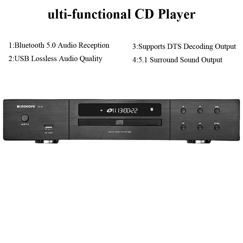 Lossless Hi-Fi CD Player with Bluetooth 5.0 SD7402 DAC Chip with DTS Decong Home Hi-Fi CD Music Play