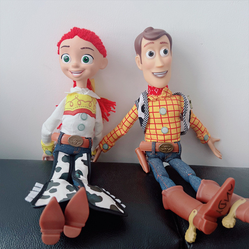 40cm Toy Story 4 Berbicara Sheriff Woody Buzz Jessie Rex Tokoh Aksi Anime Dekorasi Koleksi Patung Mo