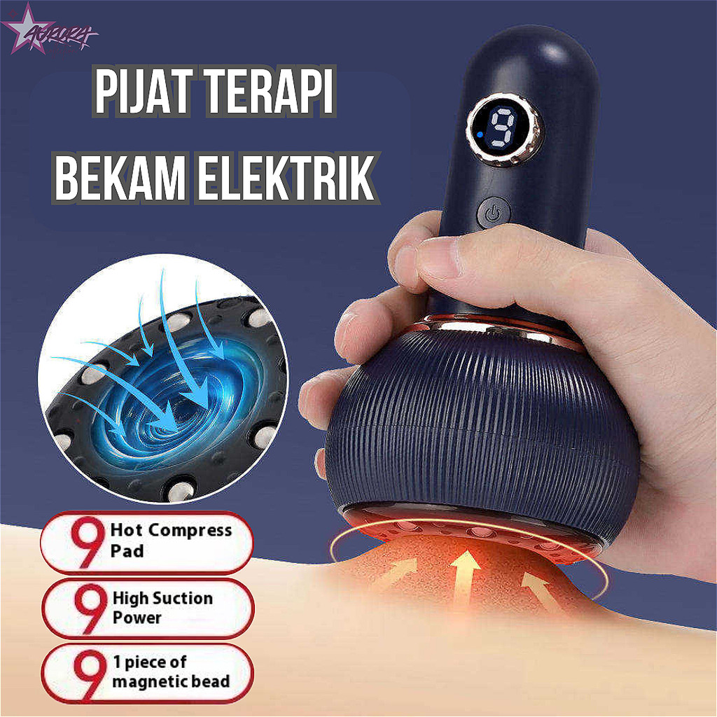 [auroracollect] Alat Pijat Terapi Bekam Elektrik Relaksasi Otot 9 Pengaturan Hisap Bekam Listrik Gua
