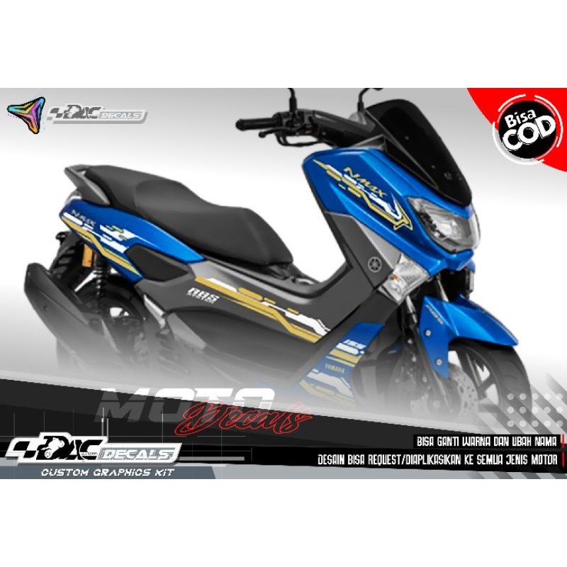 Decal Yamaha NMAX Full Body grafis lis grey gold variasi