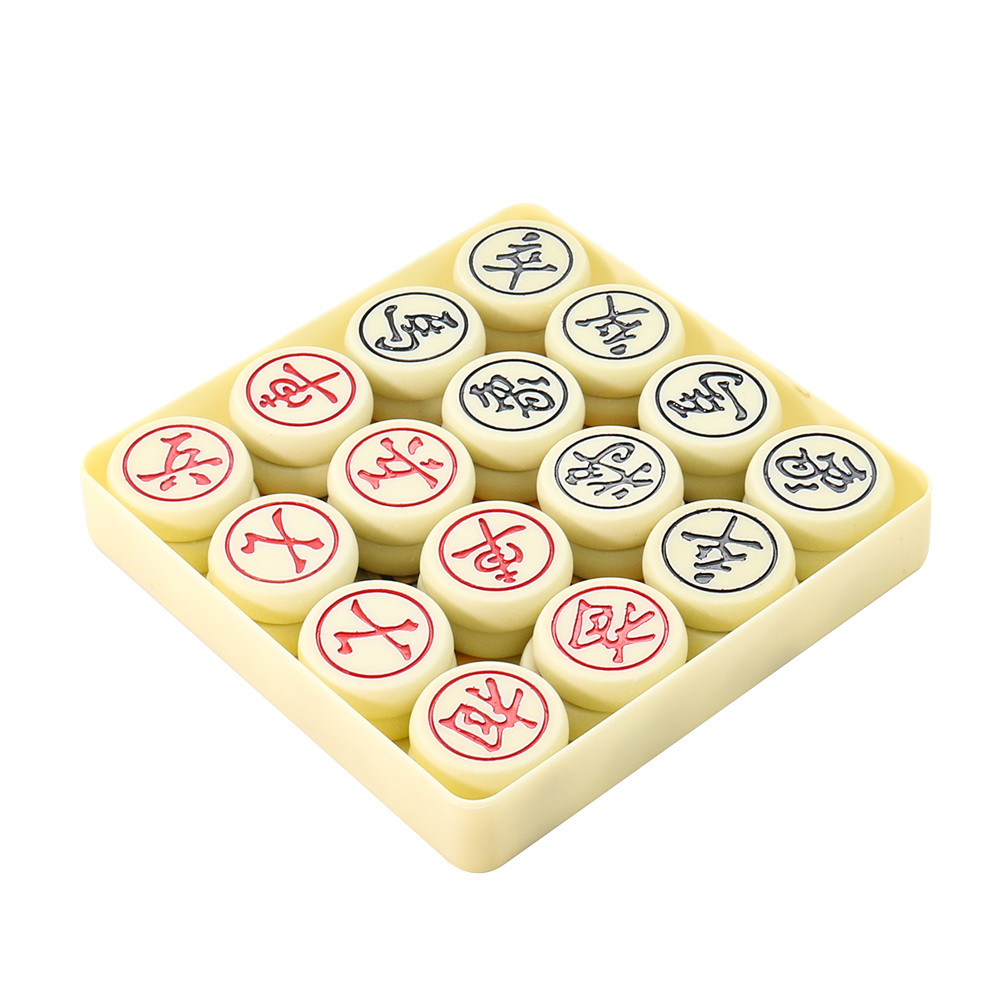 Trational Chinese Chess Games Board Portable Melamine Xiangqi with Plastic Chessboard Puzzle Educati