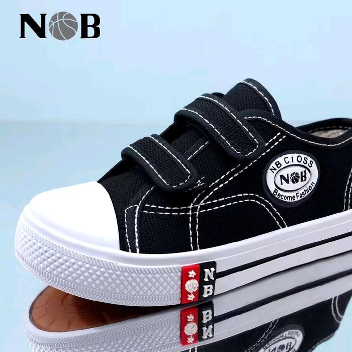 Sepatu Sekolah Anak TK/SD Sepatu N bola B (NB) Sepatu Sekolah Bahan Kanvas Model Velcro Simpel Prakt