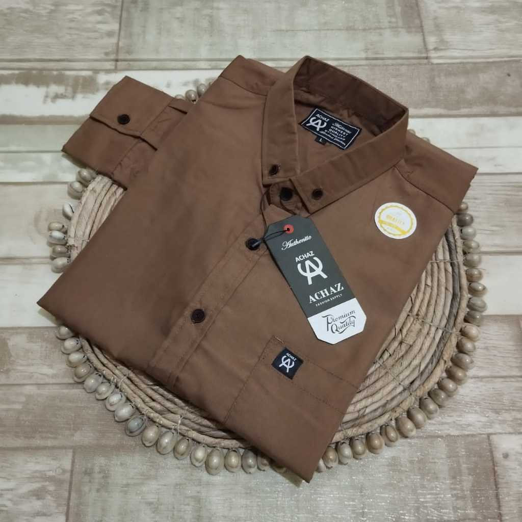 Kemeja Polos Pria Lengan Panjang Model Slimfit Baju Hem Lengan Tangan Panjang Cowok Dewasa Remaja