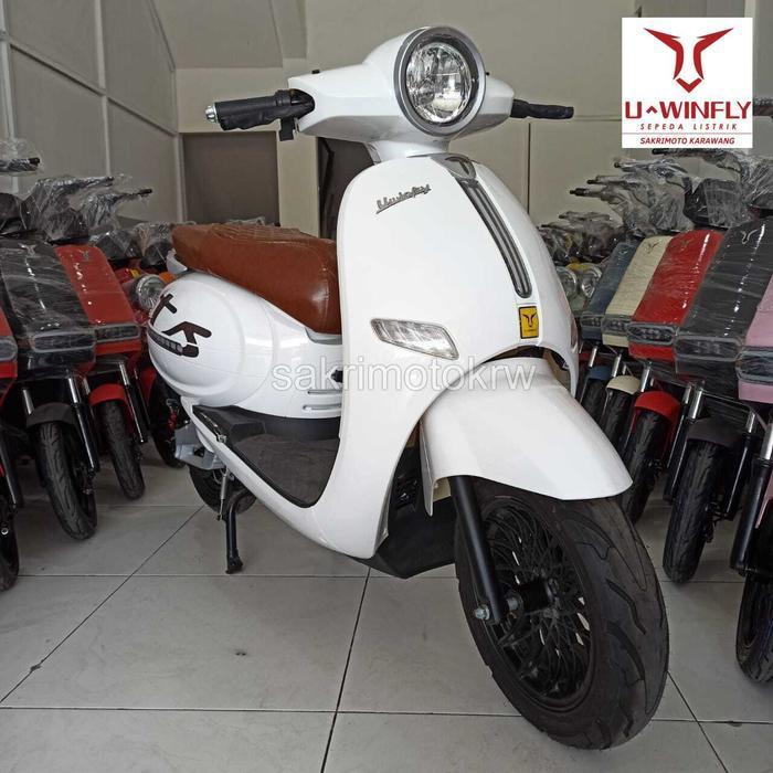 Motor Listrik Uwinfly T5 Vespa Dewasa 2000watt Garansi Resmi Putih - Putih, Instan - Putih, Instan
