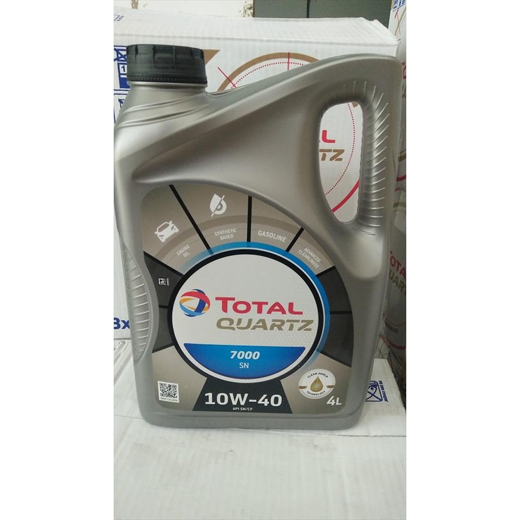 Oli Mesin Mobil Total Quartz 7000 10W-40 API SN/CF 4 Liter Galon original