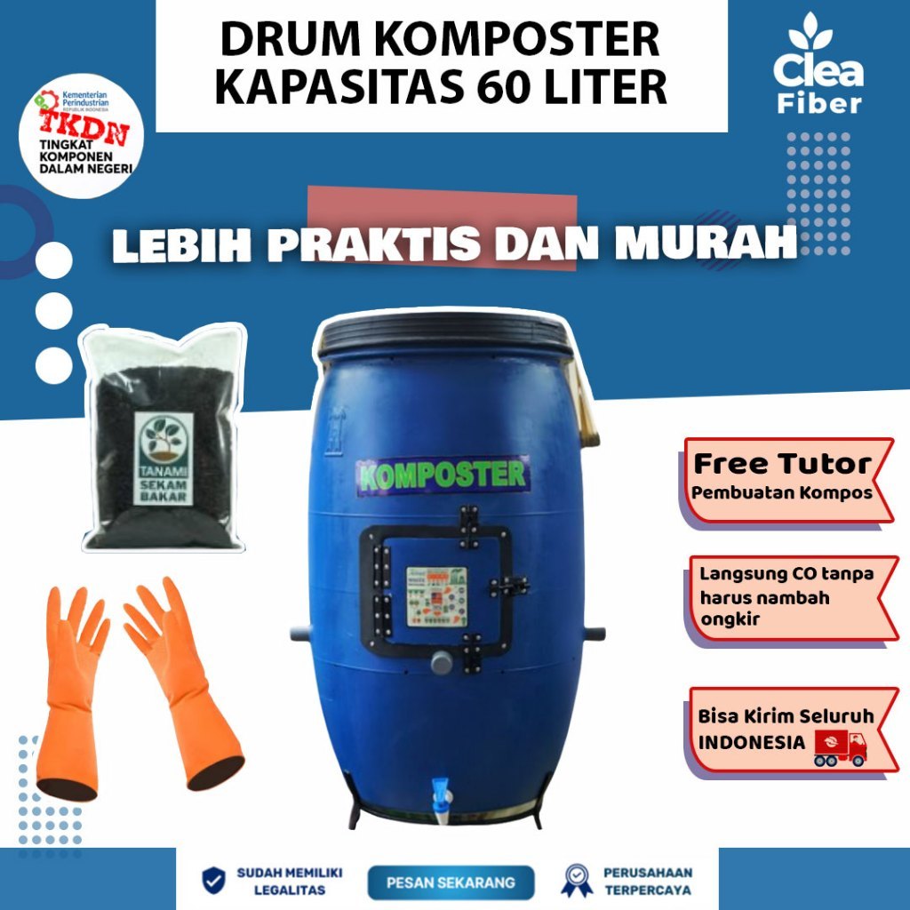Drum komposter 60 Liter Harga Grosir, Komposter sampah basah, komposter sampah organik,