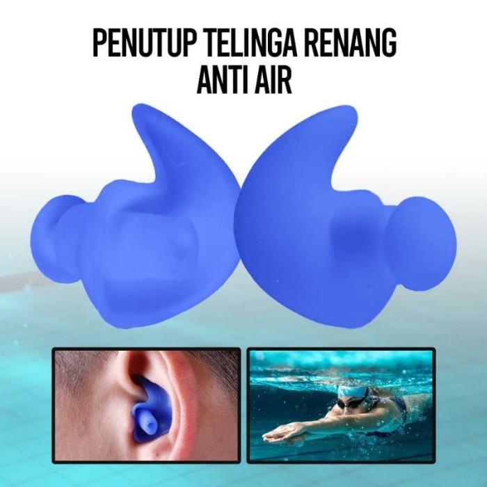 Penutup Telinga Renang Anak Anti Air - Ear Plug Renang Anak Satu Pasang - Tutup Telinga - Biru