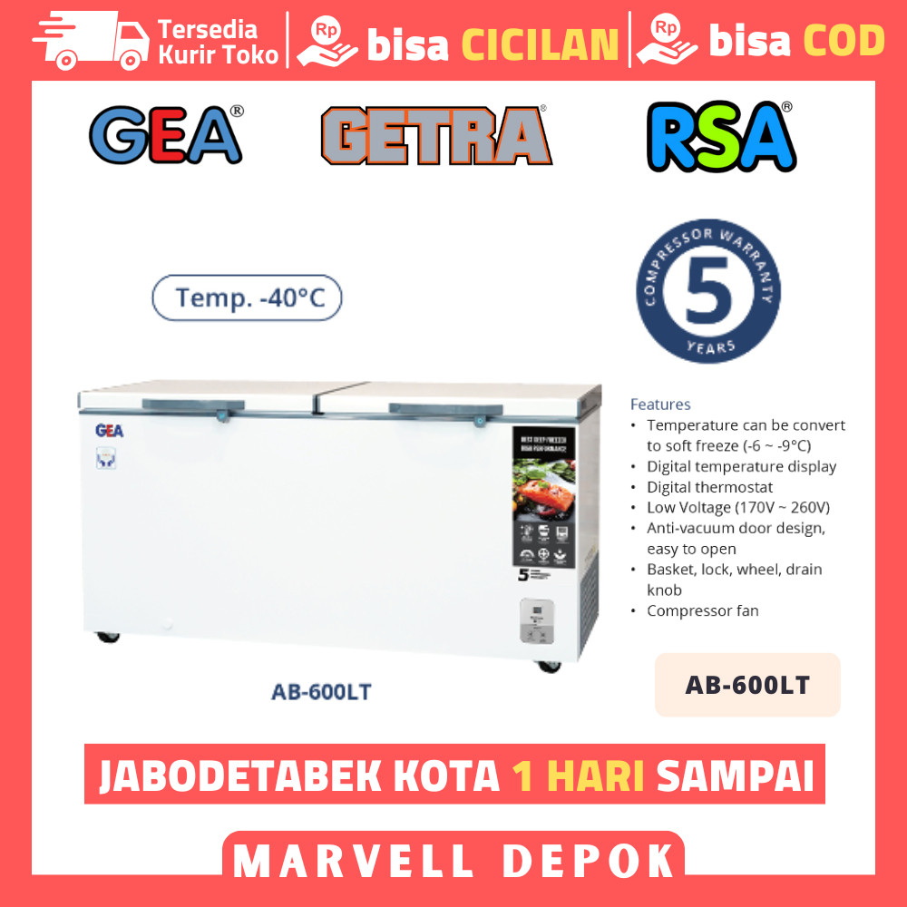 GEA AB-600-LT KULKAS CHEST FREEZER 500 LITER GARANSI RESMI