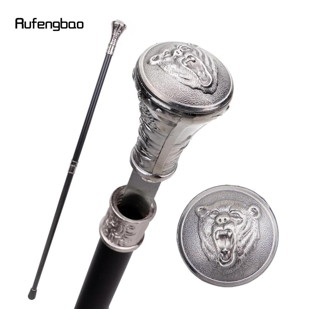 Roaring Bear Head Walking Stick with 26cm Hidden Sword Self Defense Fashion Cane Sword Cosay Crosier