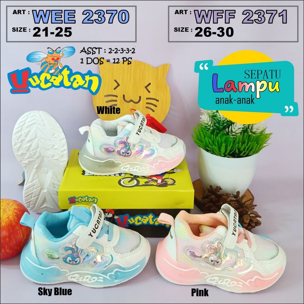 Yucatan WFF 2371 Sepatu  Anak Lampu karakter  size 26-30