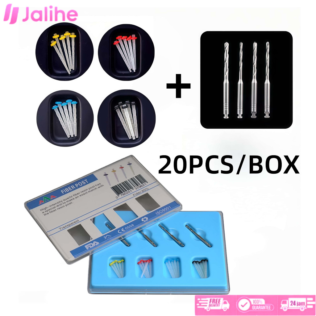 Dental Fiber Post Kit 20 Pcs Quartz Glass
