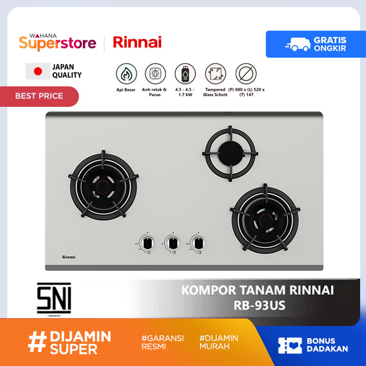 Rinnai Kompor Tanam 3 Tungku - RB-93US