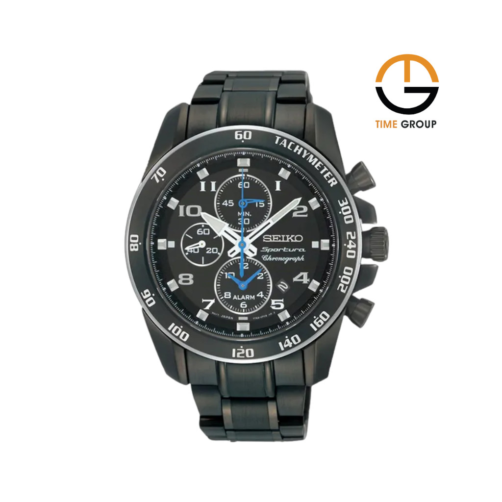 JAM TANGAN PRIA SEIKO SPORTURA SNAE77P1 CHRONOGRAPH STAINLESS STRAP ORIGINAL