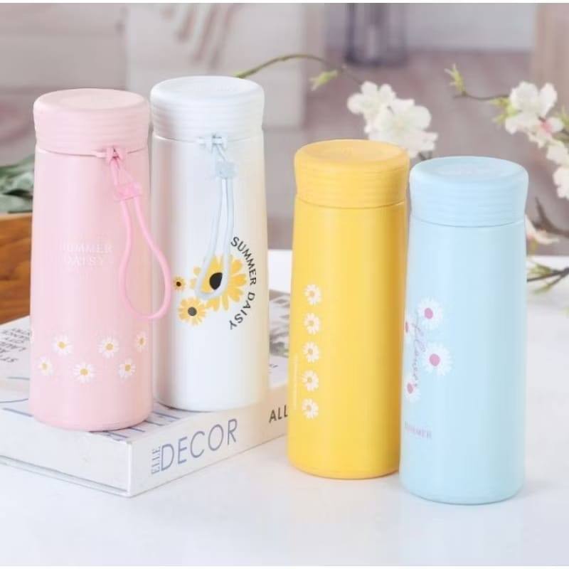 (DAS) Botol Minum Tumbler Summer Daisy 500 ml /Botol Kaca Daisy Bunga Summer Tumbler Glass Termos Ai