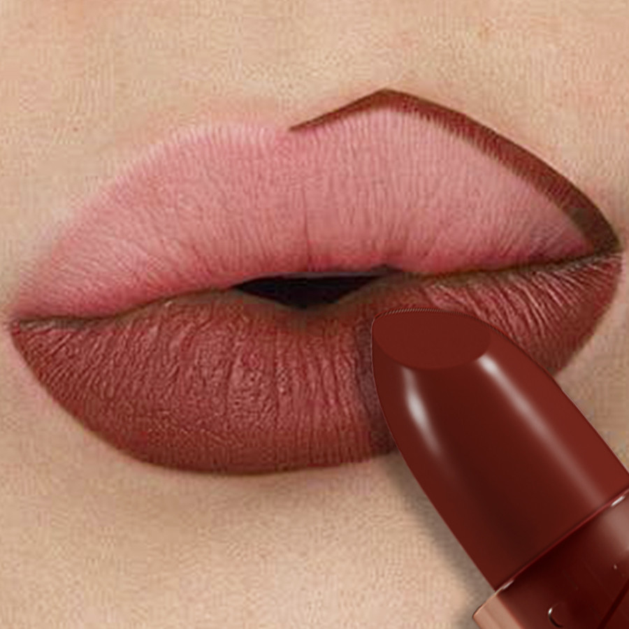Lipstik Lipliner Nude Coklat Merah Tahan Air, Pena Lipliner Seksi Matte, Lipstik Warna Kontur Tahan 