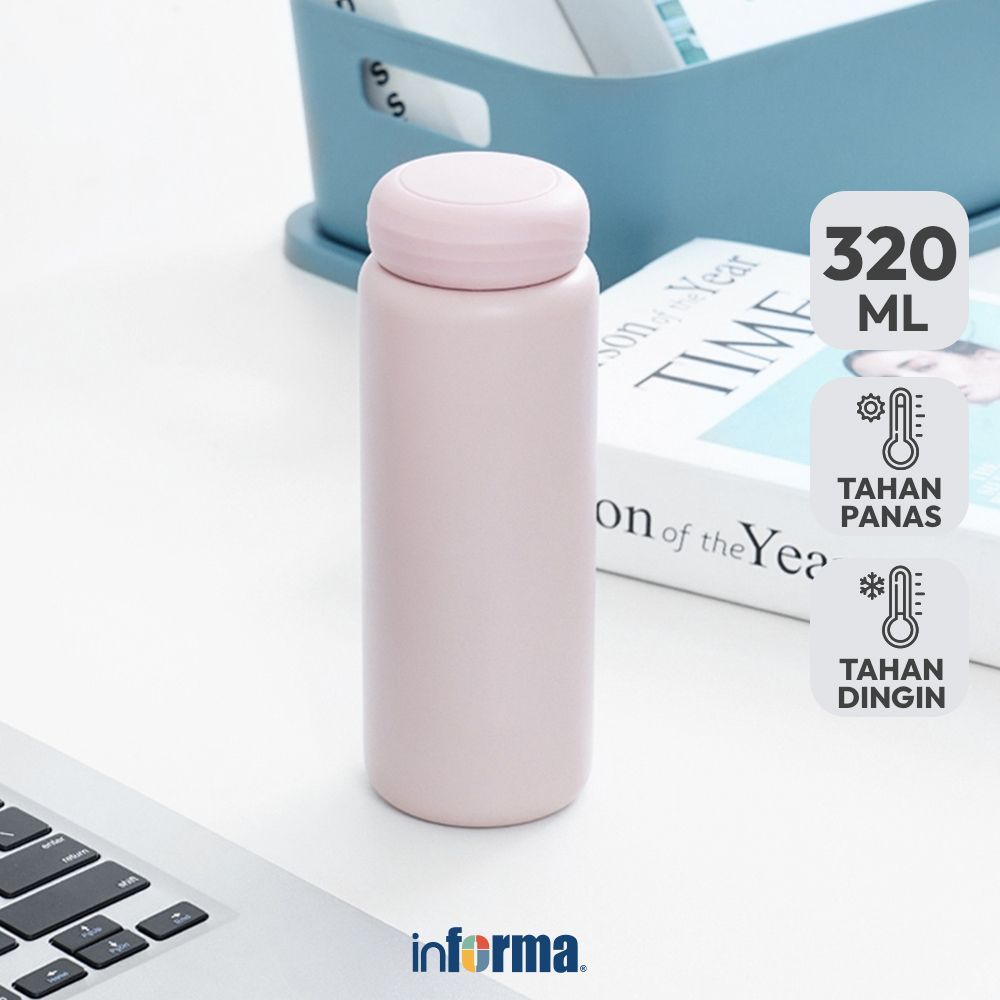 Informa Appetite Bliss Botol Vacuum Flask Stainless Steel 320 ml - Pink Tumbler Botol Air Tempat Min