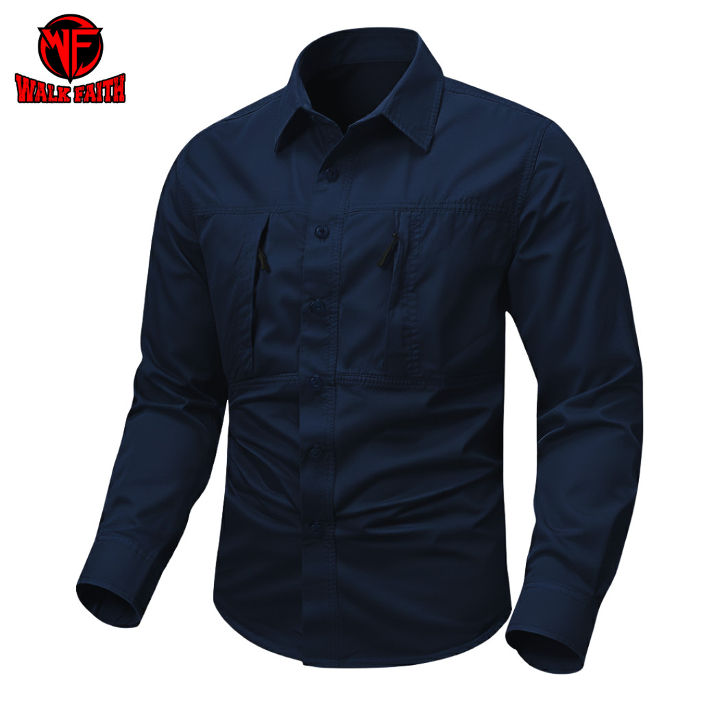 Kemeja Tactical Navy Lengan Panjang / Kemeja Tactical Pria / Kemeja Tactical / Kemeja Tactical