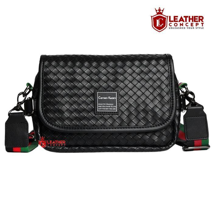 (Style Mall.id) Leather Concept VEEV Tas Kulit Pria Tas Selempang Cowok Tas Pria Tas Kecil Pria hita