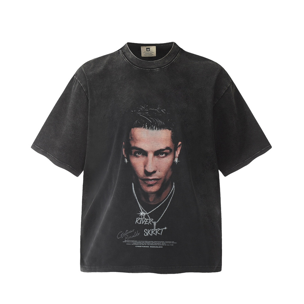 Football superstar Cristiano Ronaldo BIG FACE Untuk pria wanita Baju tshirt