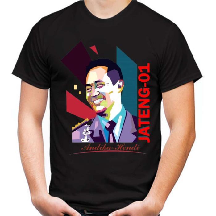 (COD) kaos andika perkasa hendi premium katun pria dan wanita - Hitam, S