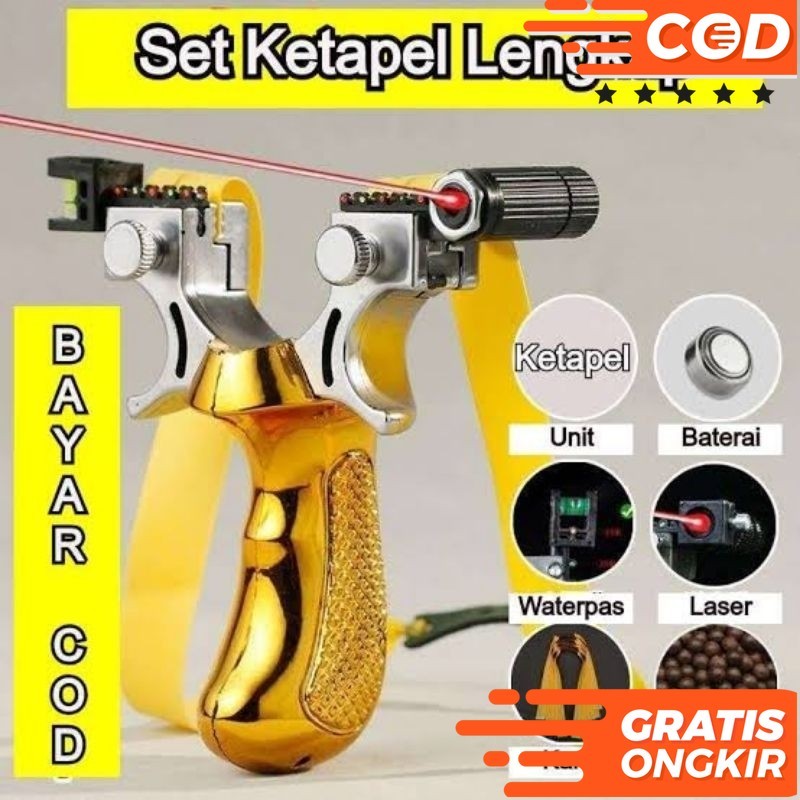 Paket Lengkap Ketapel Laser Golden + 100 Peluru