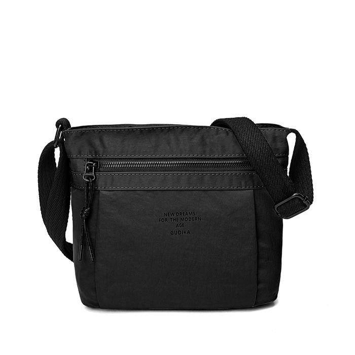 Mindesa cross body bag baru kasual waterproof nylon small square bag shoulder bag - BLACK
