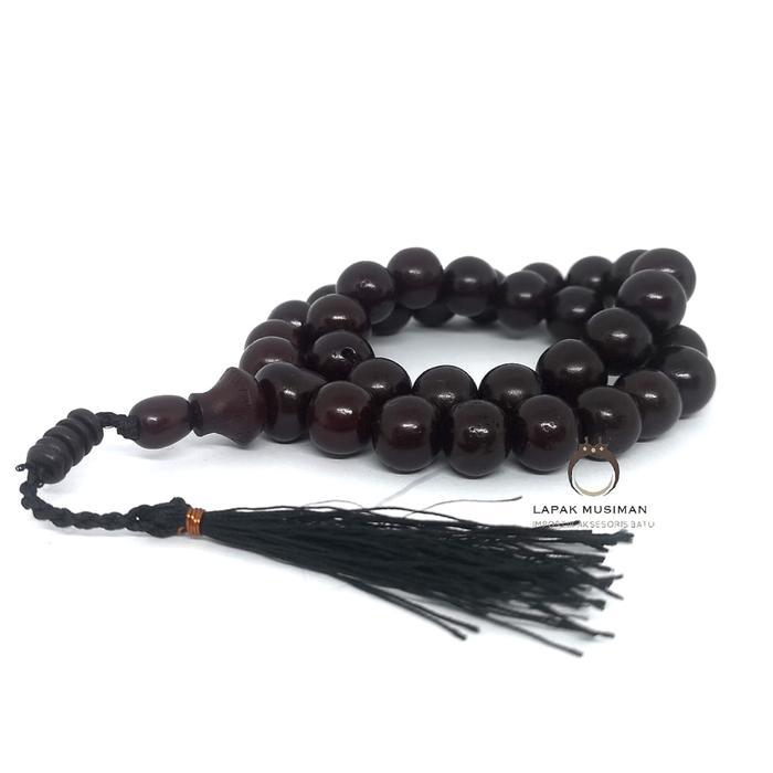 Tasbih Biji Palem Gebang Asli 33 Butir Dimensi 15mm - Merah