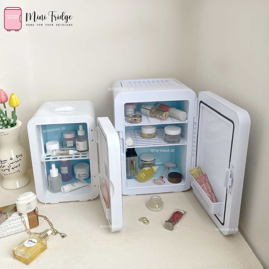 Kulkas Mini Portable 8L 10L Pendingin Penghangat Skincare Makanan Minuman